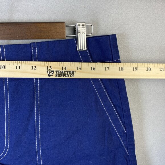 J.Crew Skirt Womens Size 14 Linen Cotton Blue Pockets Knee Length Academia Study - Picture 2 of 11